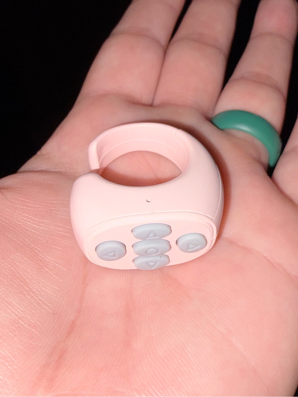 Wireless Pink Wearable Ring Controller - Compact Bluetooth Remote
